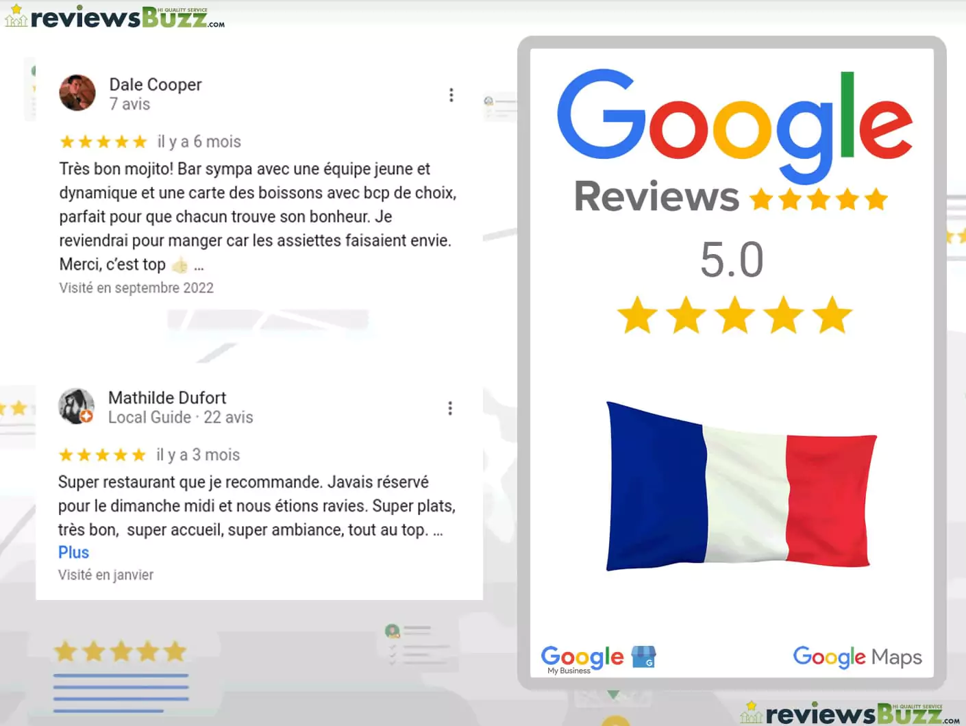 Acquistare Google Review French France per le aziende francesi